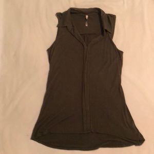 Olive collared tank
